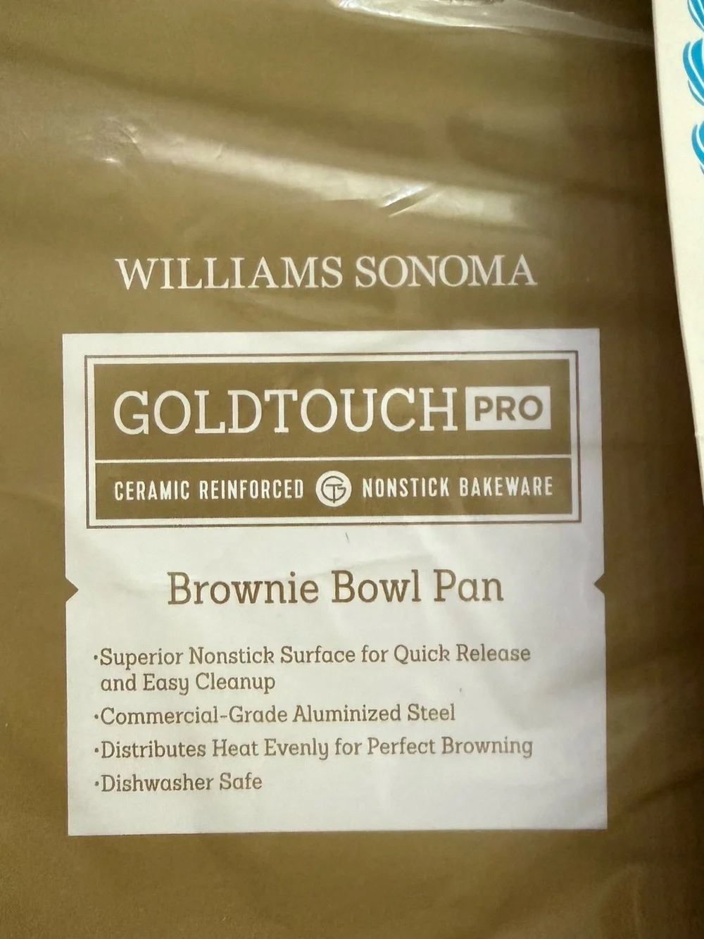 Williams Sonoma Goldtouch Pro Gold 6-Well Brownie Bowl Pan Nonstick Steel +gift